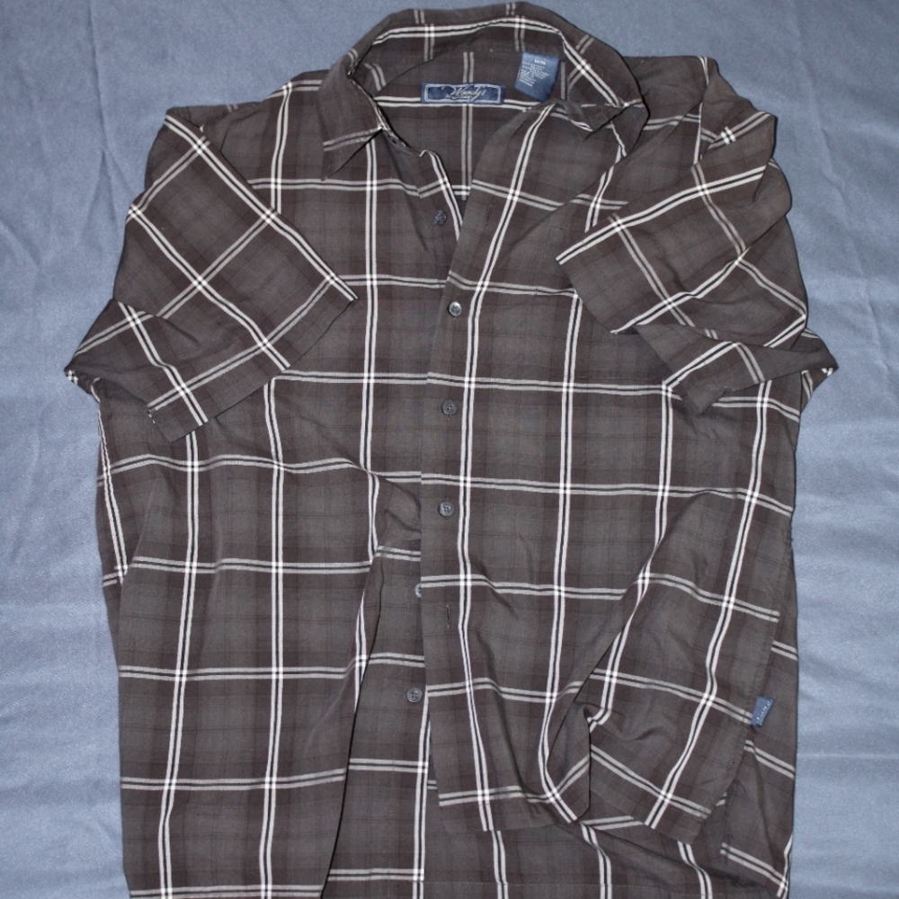 Button Up Grey Plaid Shirt